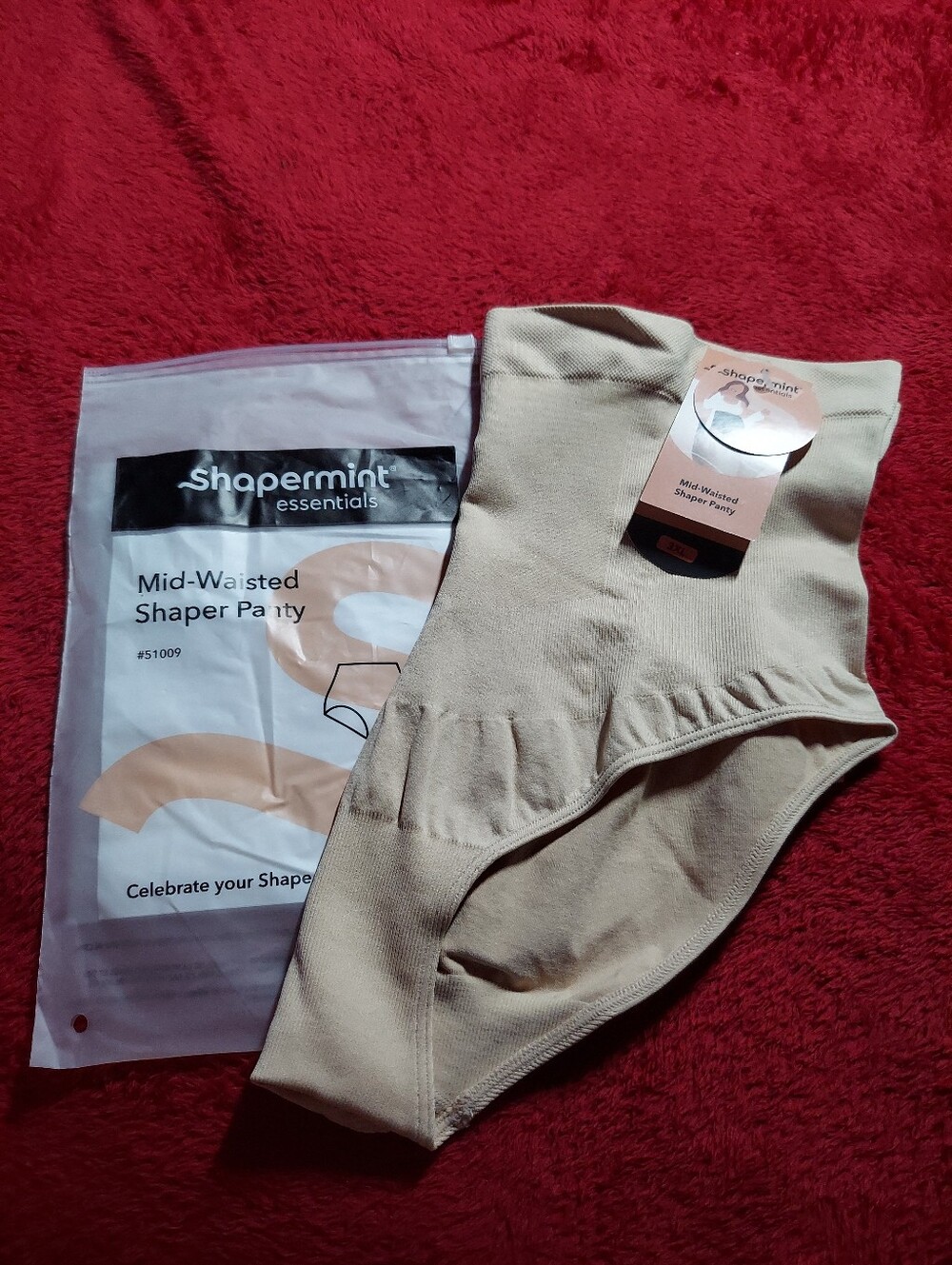 Shapermint Essentials Women's Tan Mid-Waisted Shaper Panty NWT 3XL